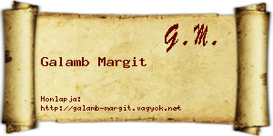 Galamb Margit névjegykártya